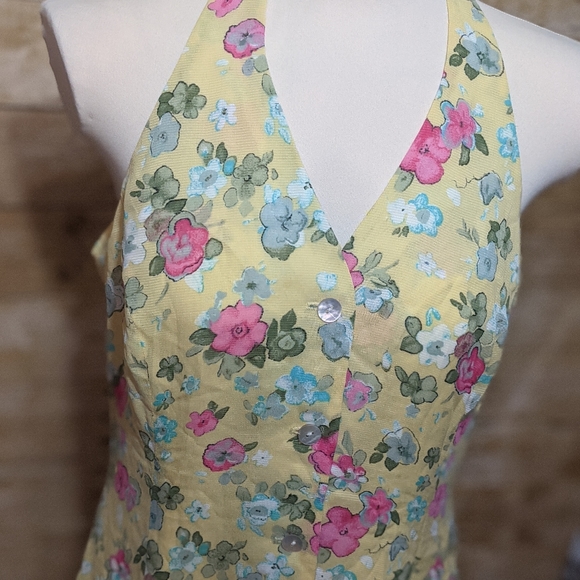 Vintage Cottage Core Yellow Floral Dress - Picture 2 of 16